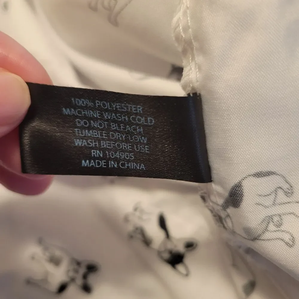 Cynthia Rowley White and Black Pillowcase With French Bulldogs